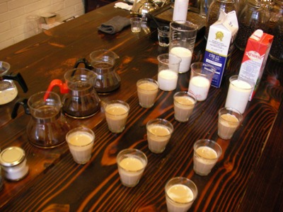 カフェオレ飲み比べ教室　珈琲3種類×ミルク3種類